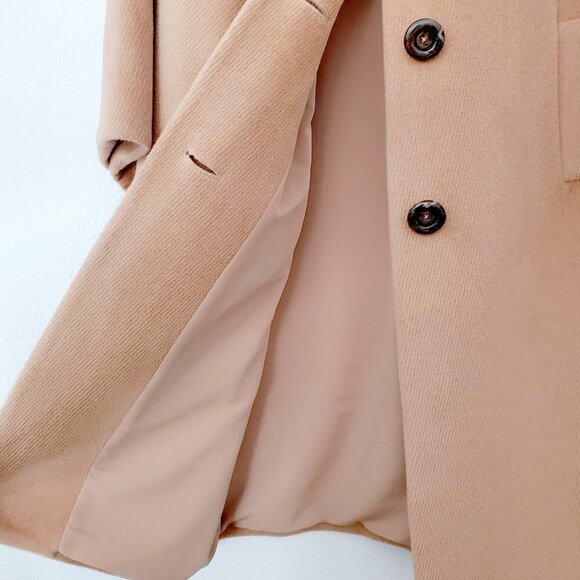 Victor Alfaro Luxury Rabbit Hair Wool Blend Camel Cocoon Coat Dolman Sleeves - Picture 11 of 12